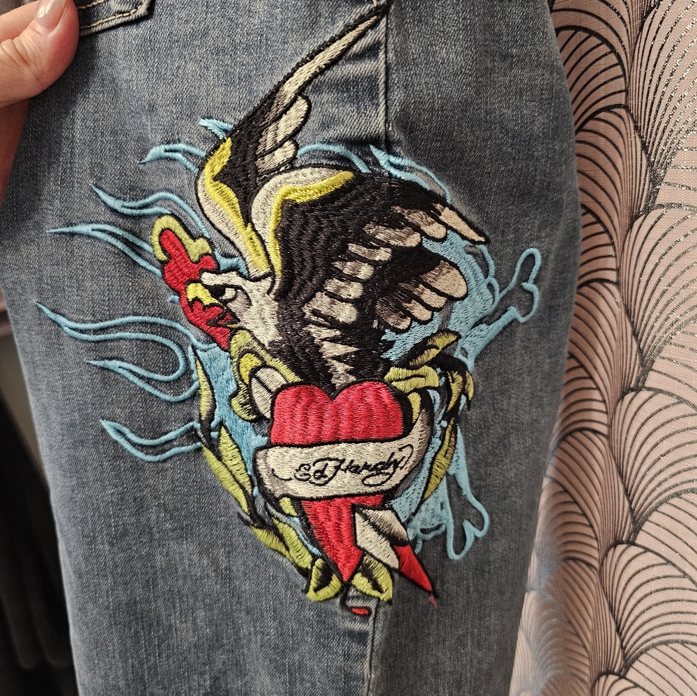 Ed Hardy Blue Jeans Size 28 - Picture 5 of 6